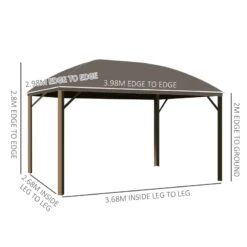 Outsunny Hardtop Gazebo With Curtains 3 X 4m - Brown -OUTSUNNY Store CbX8e51893f17a563 jpg