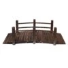 Outsunny 1.5M Wooden Garden Bridge Lawn Décor Stained Finish Arc Outdoor Pond Walkway W/ Railings Water Yard Decoration