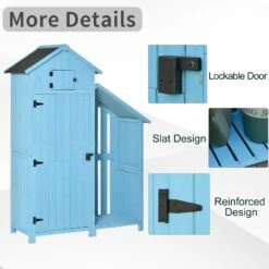 OUTSUNNY Garden Storage Shed - Blue -OUTSUNNY Store DN904a17e906b33fe dbf5ede5 b992 42d1 8eb1 9649fa733426