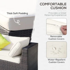 Outsunny 8 Pieces PE Rattan Corner Sofa Set With Thick Cushions, Aluminium Outdoor Rattan Garden Furniture Set With Glass Top Table, No Assembly Required, Mixed Brown -OUTSUNNY Store DNP88c188ff95b6a1 jpg