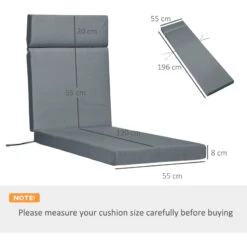 Outsunny Set Of 2 Lounger Cushions - Dark Grey -OUTSUNNY Store DO7a12186cc9c13d1 jpg