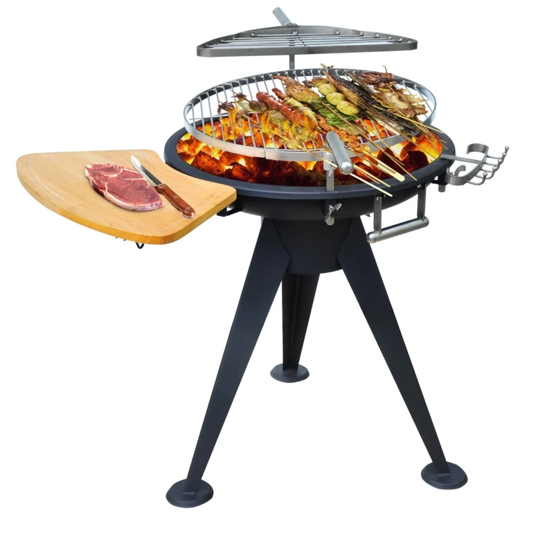 Outsunny Outdoor BBQ With Double Grill And Cutting Board 1 Outsunny Outdoor BBQ With Double Grill And Cutting Board
