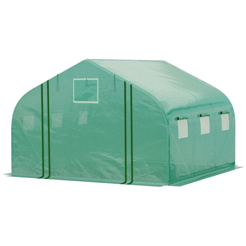 Outsunny Greenhouse Polytunnel 3.5x3x2m - Green 12 Outsunny Greenhouse Polytunnel 3.5x3x2m - Green - Image 12