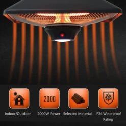 Outsunny Hanging Halogen Heater 2000W Black -OUTSUNNY Store DzE88c17edc655343 ccc50731 f526 4148 a6cd 5a55baf80c30