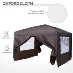Outsunny Gazebo 3mx3m - Coffee -OUTSUNNY Store E9c756184613176a4 jpg