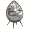 Outsunny Wicker Rattan Egg Chair With 4 Legs Grey