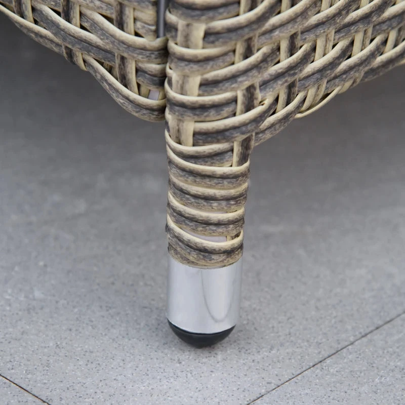 Outsunny Patio Furniture Dining Set With Recliner Armchairs 6 Piece - Brown 9 Outsunny Patio Furniture Dining Set With Recliner Armchairs 6 Piece - Brown - Image 9