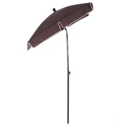 Outsunny Garden Parasol Umbrella, Outdoor Market Table Umbrella With Ruffles & Aluminium Pole, Rectangular Tilting Parasol Sun Shade Canopy, 2 X 1.3m, Brown -OUTSUNNY Store EOoa5217dc378a10f jpg