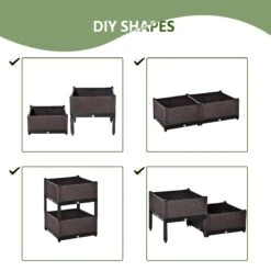 Outsunny 2-Piece Raised Garden Bed Planter Box Brown -OUTSUNNY Store EZC88c17edc659cf3 671cd9d7 807c 43e0 81eb 0d519ad1a93c