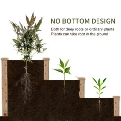 Outsunny Wooden Raised Bed 3-Tier Planter Kit Elevated Box Outdoor Stand -OUTSUNNY Store F0f88c17ee2cefc66