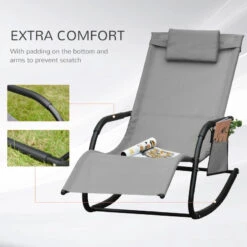 Outsunny Lounger Rocking Chair - Grey -OUTSUNNY Store F6nb1018746d3c5e8 jpg