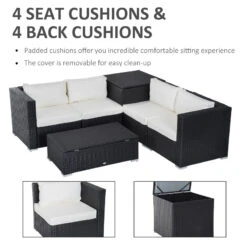 Outsunny Rattan Corner Sofa Set - Black -OUTSUNNY Store FQWa0917eecc28ae5 jpg