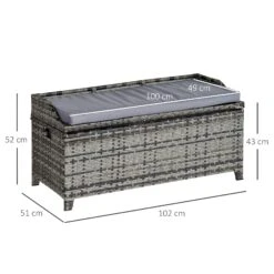 Outsunny Rattan Storage Bench Grey 10 Outsunny Rattan Storage Bench Grey -OUTSUNNY Store FRqa1217eecc29dcc