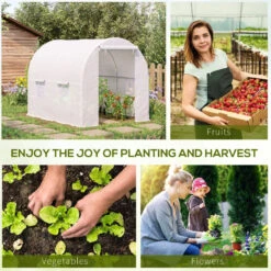 Outsunny Greenhouse Polytunnel 2.5 X 2 X 2 M - White -OUTSUNNY Store FYub10181098fc608 jpg