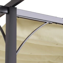 Outsunny Outdoor Metal Pergola With Retractable Awning Canopy 3x3m - Beige 17 Outsunny Outdoor Metal Pergola With Retractable Awning Canopy 3x3m - Beige -OUTSUNNY Store Ff675618379073ae7 jpg