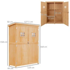Outsunny Wooden Tool Shed - Natural -OUTSUNNY Store GSka12182a12c67e8 jpg
