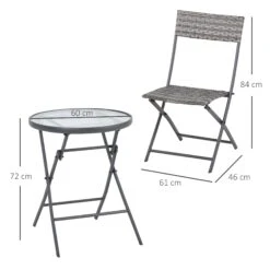 Outsunny Rattan Bistro Set - Grey 11 Outsunny Rattan Bistro Set - Grey -OUTSUNNY Store Ggea1217eecc2a4ff