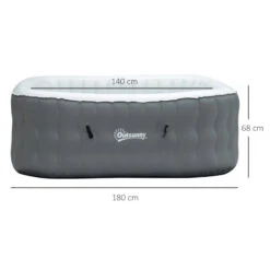 Outsunny Inflatable Hot Tub Spa Square For 4-6 People 180cm - Grey -OUTSUNNY Store GxIa1218041c963e0 jpg