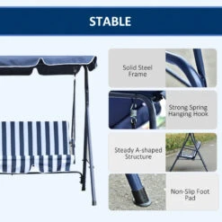 Outsunny Swing Seat 3 Seater - Blue -OUTSUNNY Store Gxx88c1859f793a73 jpg