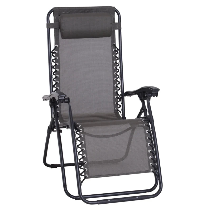 Outsunny Lounge Chair - Grey 1 Outsunny Lounge Chair - Grey