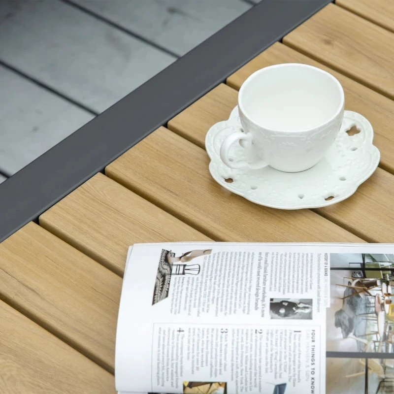 Outsunny Corner Sofa Set L Shape With Table - Dark Grey 7 Outsunny Corner Sofa Set L Shape With Table - Dark Grey - Image 7