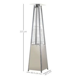 Outsunny Stainless Steel Outdoor Garden Pyramid Patio Heater With Wheels And Rain Cover - Silver -OUTSUNNY Store HKsa1217edc655522 78686454 f01f 44fa a75c 3919256f0733