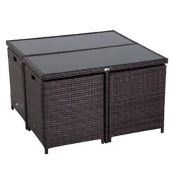 Outsunny Rattan Dining Set 9 Piece - Brown -OUTSUNNY Store I9Cd4d17eecc2975a jpg