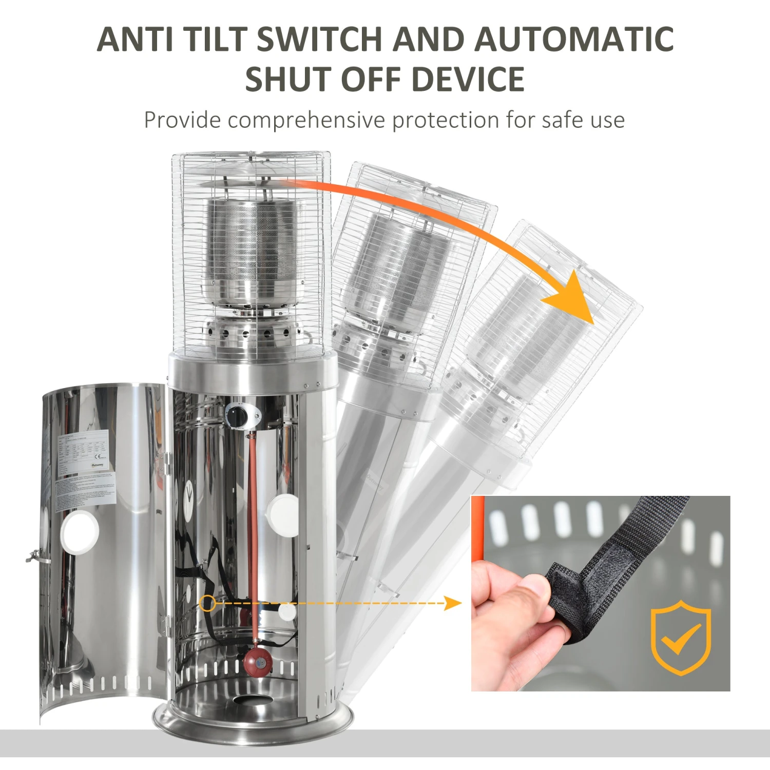 Outsunny 10KW Outdoor Gas Patio Heater Standing Propane Heater 4 Outsunny 10KW Outdoor Gas Patio Heater Standing Propane Heater - Image 4