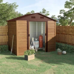 Outsunny Outdooor Storage Shed Wooden Effect Galvanised Steel 7.7ft X 6.4ft -OUTSUNNY Store IT66ff18450e7f46c jpg