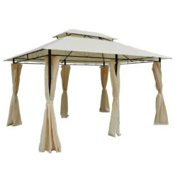 Outsunny Metal Gazebo 4m X 3(m) Beige