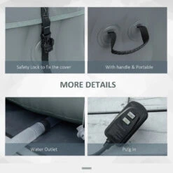 Outsunny Inflatable Hot Tub Spa Square For 4-6 People 180cm - Grey -OUTSUNNY Store IlGd4d18041c963e0 jpg