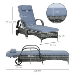 Outsunny Rattan Sun Lounger W/ Cushion - Grey 17 Outsunny Rattan Sun Lounger W/ Cushion - Grey -OUTSUNNY Store IxNa1218827c53c57 jpg