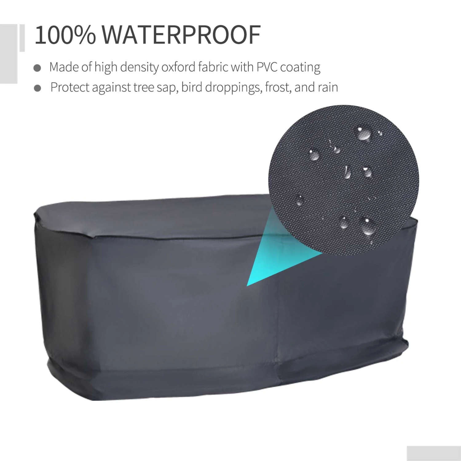 Outsunny Furniture Cover - Grey 4 Outsunny Furniture Cover - Grey - Image 4