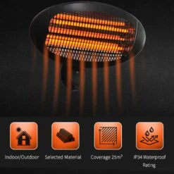 Outsunny Wall Mount Electric Infrared Patio Heater 220V-240V Black 13 Outsunny Wall Mount Electric Infrared Patio Heater 220V-240V Black -OUTSUNNY Store J9o88c17edc657c65
