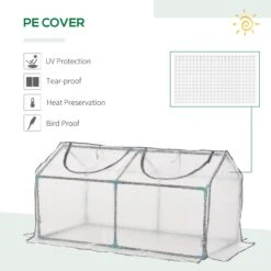 Outsunny Mini Greenhouse With 2 Windows, Plant Flower Herbs Growing, PE, 120 X 61 X 61cm 12 Outsunny Mini Greenhouse With 2 Windows, Plant Flower Herbs Growing, PE, 120 X 61 X 61cm -OUTSUNNY Store JVpa0917edc607e2f