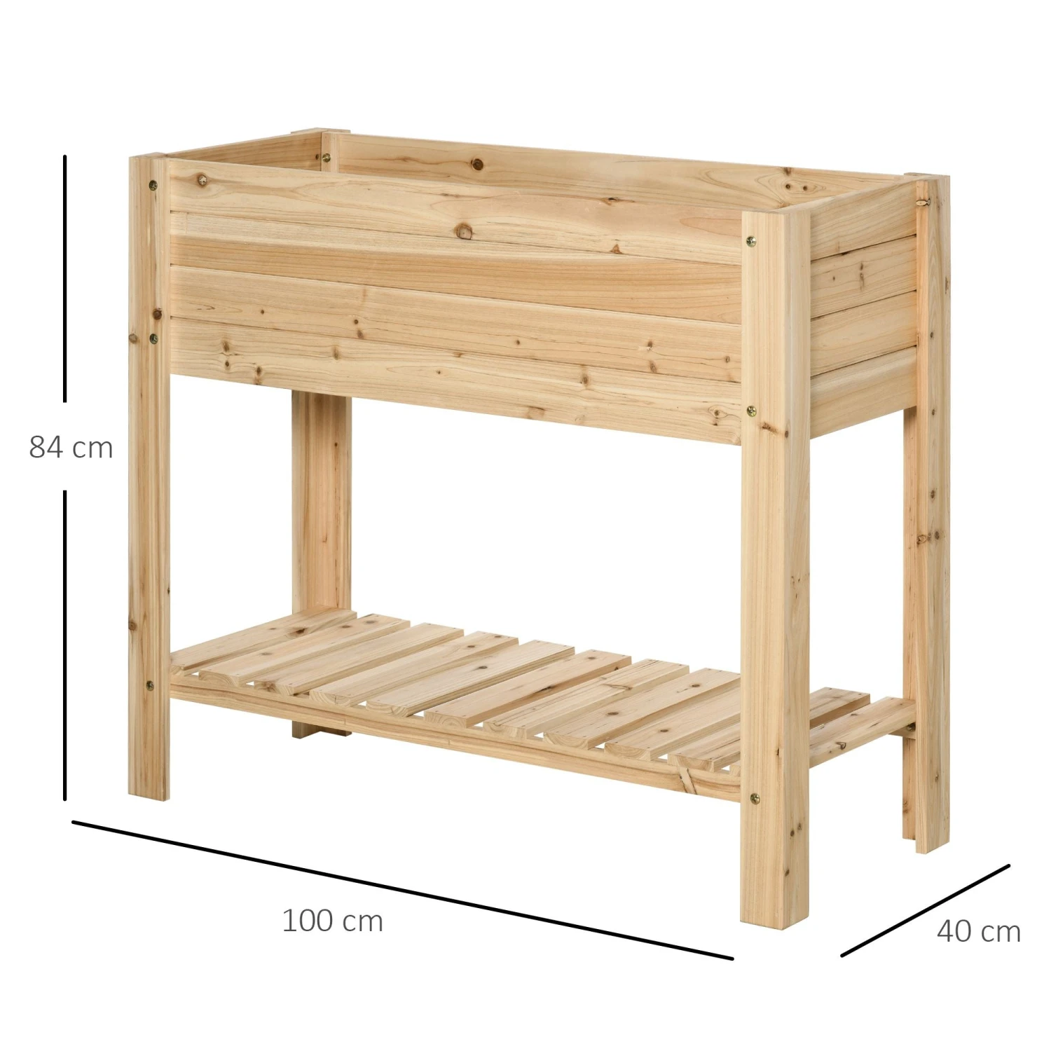 Outsunny Wooden Raised Plant Stand 100 X 40 X 84cm 3 Outsunny Wooden Raised Plant Stand 100 X 40 X 84cm - Image 3