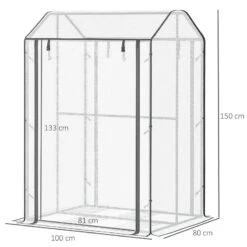 Outsunny Mini Greenhouse 100x80x150cm - White -OUTSUNNY Store Ksha1217f5cee16c7 jpg