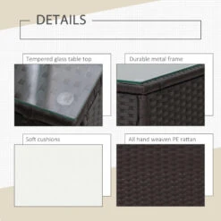 Outsunny Rattan Bistro Set - Brown -OUTSUNNY Store Kxr88c17eecc29ba2 jpg