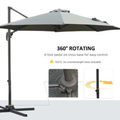 Outsunny Hanging Umbrella 3m - Dark Grey -OUTSUNNY Store LMB9b117dc4420c53 jpg