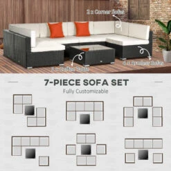 Outsunny Outdoor Rattan Furniture Sectional Sofa Set 7 Piece - Brown & Cream 14 Outsunny Outdoor Rattan Furniture Sectional Sofa Set 7 Piece - Brown & Cream -OUTSUNNY Store LNra0918679011d9d jpg