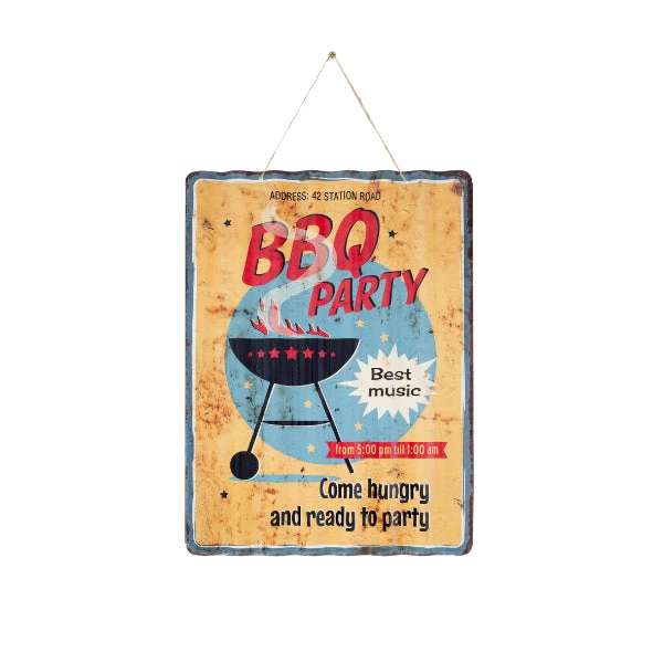 La Hacienda Wall Art - Corrugated Bbq Party Metal Sign 1 La Hacienda Wall Art - Corrugated Bbq Party Metal Sign