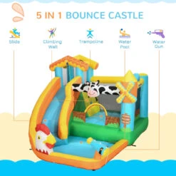 Outsunny Bouncy Castle Farm Style With Paddling Pool -OUTSUNNY Store Lxga091864949b596 jpg