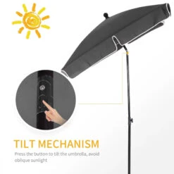 Outsunny Tilt Parasol 2m X 1/3m - Grey -OUTSUNNY Store MZDd7d17dc4421195 jpg