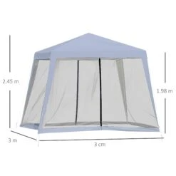 Outsunny 3 X 3 Meter Outdoor Gazebo Garden Canopy Tent Sun Shade Event Shelter With Mesh Screen Side Walls, Grey -OUTSUNNY Store Mc1d2617dc2415e89 e85f68f0 31de 4418 94bb 4e461b8e083f
