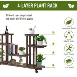 Outsunny Movable 4-Tier Garden Holder Display Shelf -OUTSUNNY Store MiT01417dc177ede3 465685d6 955c 4196 98d0 7766c65954a4