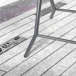 Silver & Stone Folding Side Table With Glass Top 40cm X 40cm X 46cm -OUTSUNNY Store MicrosoftTeams image 413