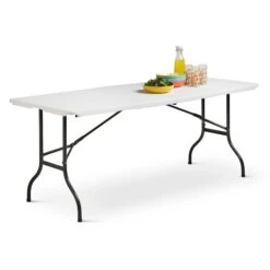 Silver & Stone Folding Camping Trestle Table 6ft 180 X 75 X 73cm - White -OUTSUNNY Store MicrosoftTeams image 684