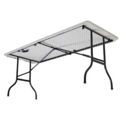 Silver & Stone Folding Camping Trestle Table 6ft 180 X 75 X 73cm - White -OUTSUNNY Store MicrosoftTeams image 691