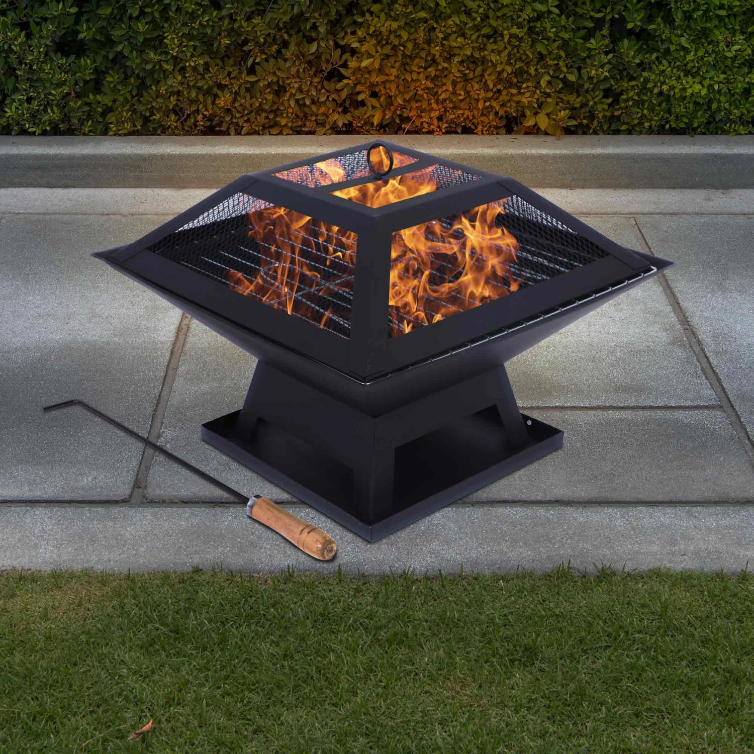 Silver & Stone Outdoor Fire Pit & BBQ Grill - Barbecue Grill Outdoor 2 Silver & Stone Outdoor Fire Pit & BBQ Grill - Barbecue Grill Outdoor - Image 2