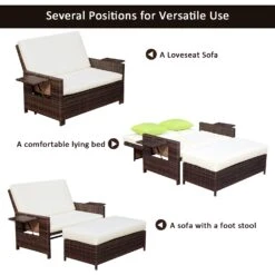 Outsunny Rattan Sun Lounger 2 Seater Day Bed-Brown -OUTSUNNY Store MyB88c17eecc293c9 4d9b8af4 c11c 43e7 8bb4 14074e898077